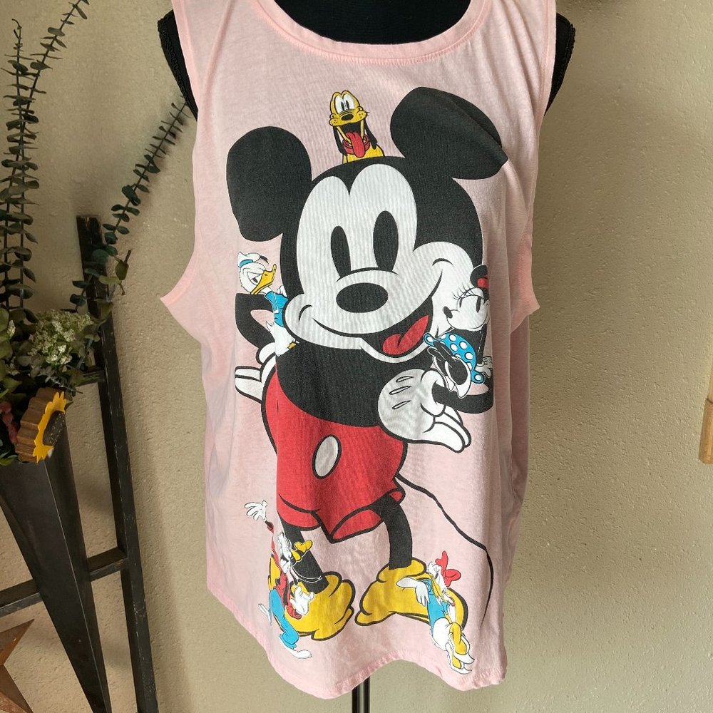 5/$10 Disney Mickey Mouse Casual Pink Tank Girl's XL